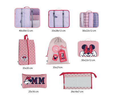 Set de Viaje Organizador de Equipaje Minnie 8 Piezas