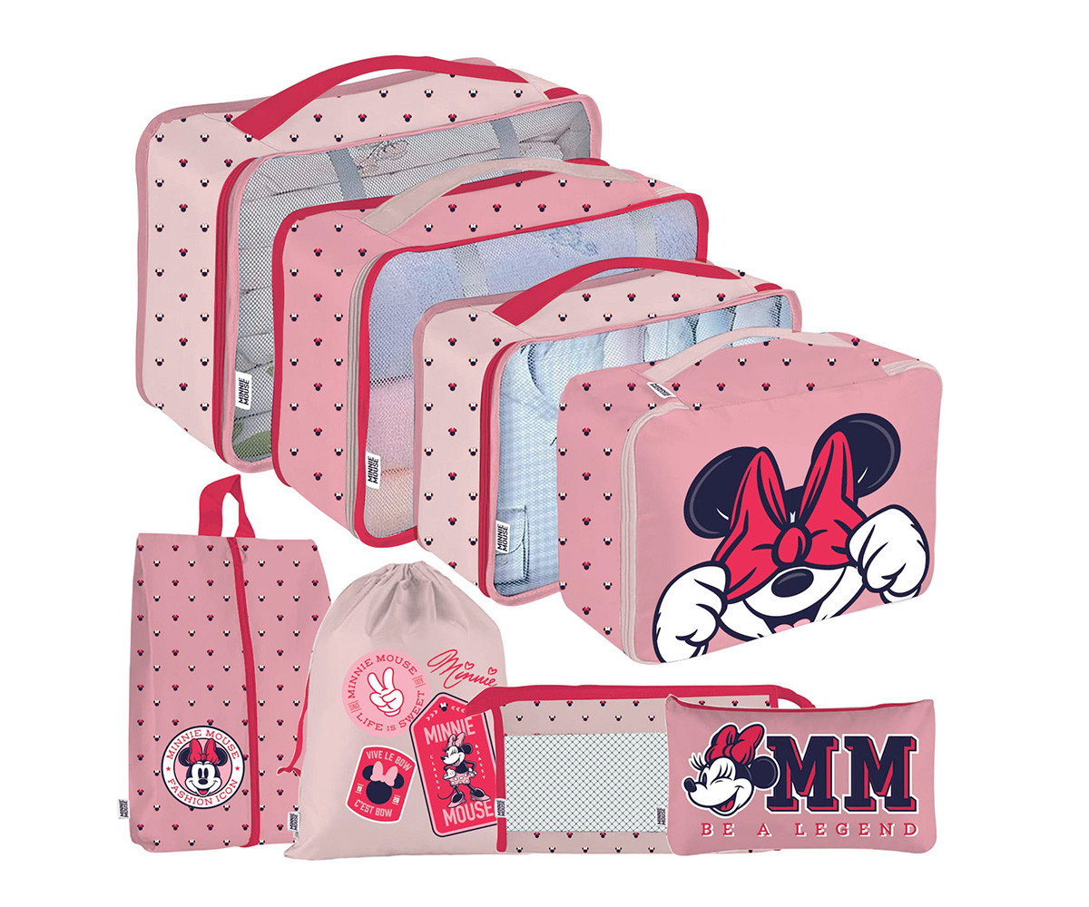Set de Viaje Organizador de Equipaje Minnie 8 Piezas