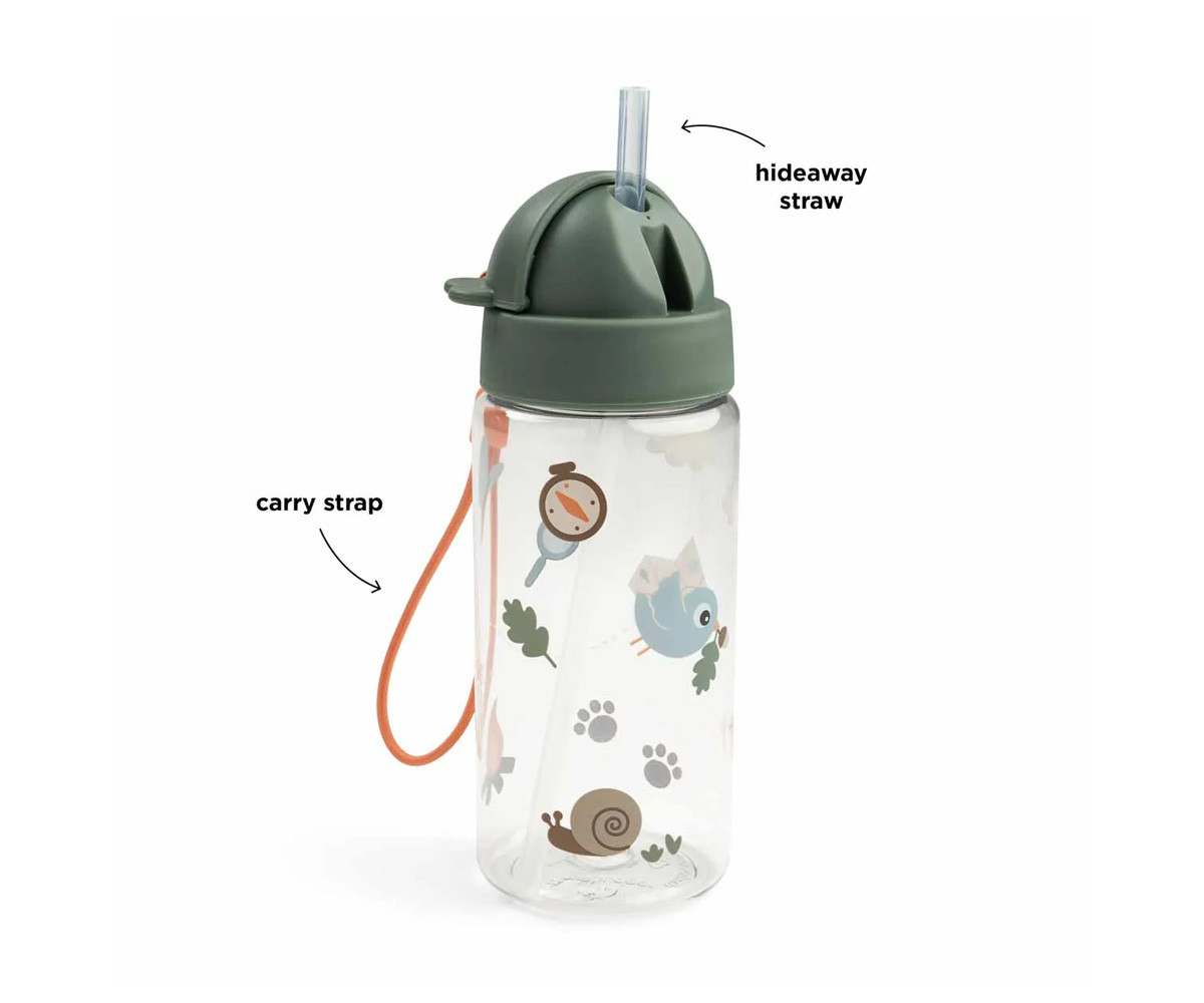 Botella con Pajita Tritán Tiny Trails Green 350ml