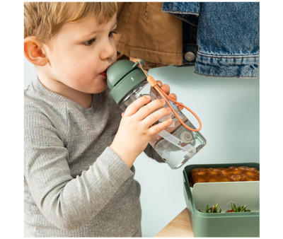Botella con Pajita Tritán Tiny Trails Green 350ml