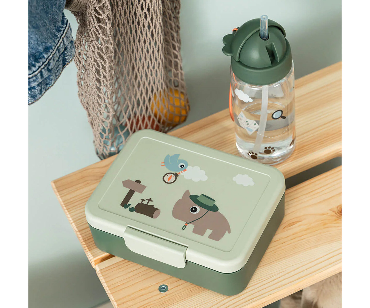 Botella con Pajita Tritán Tiny Trails Green 350ml