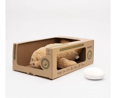 Peluche orgânica de luz e som Moonie Capuccino Seal