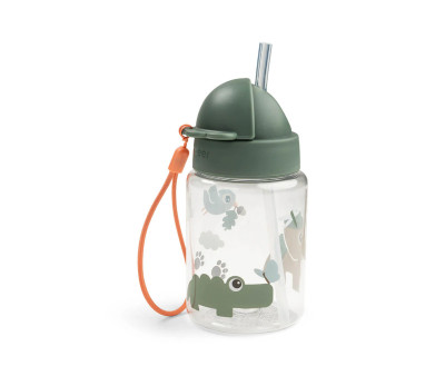 Botella con Pajita Tritán Tiny Trails Green 280ml