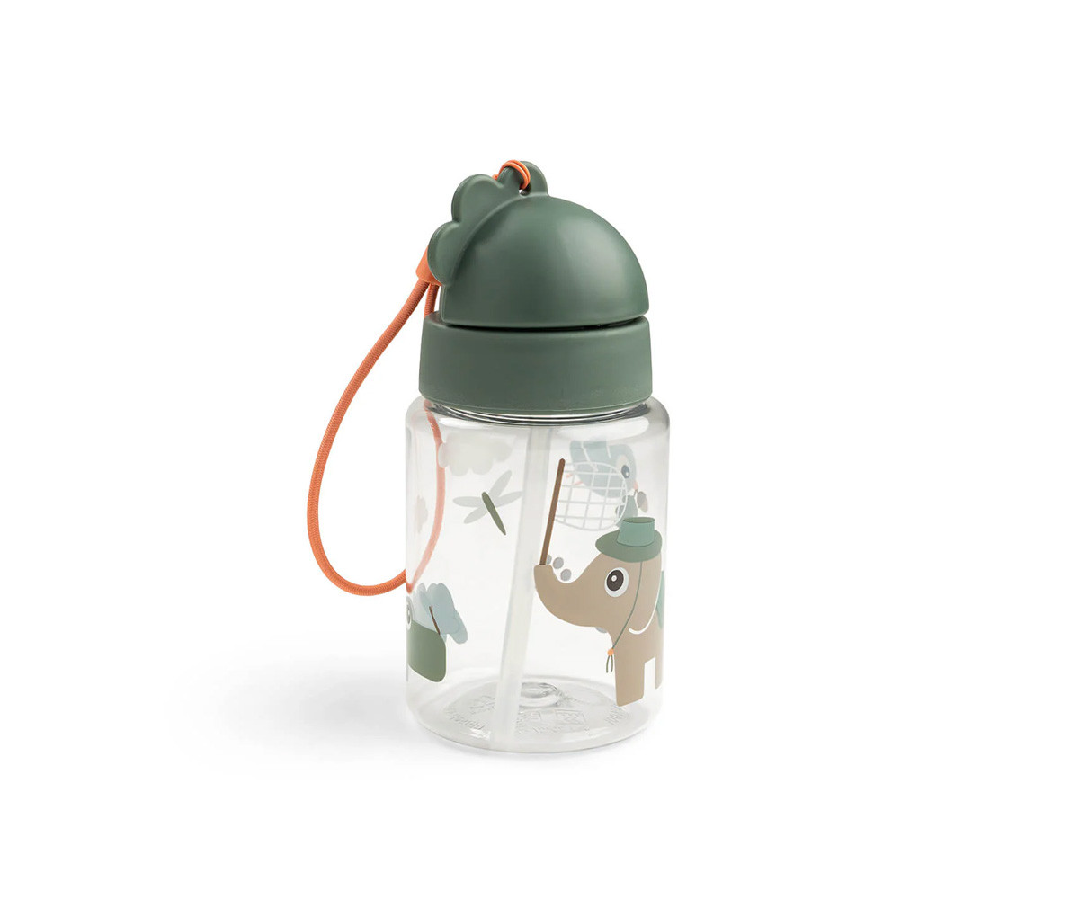 Botella con Pajita Tritán Tiny Trails Green 280ml
