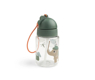 Botella con Pajita Tritán Tiny Trails Green 280ml