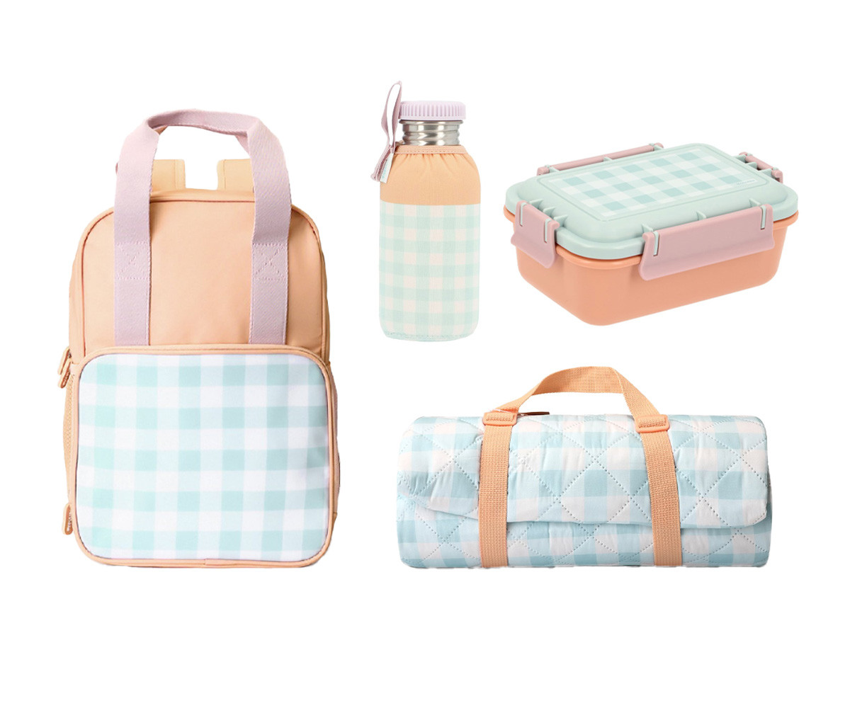 Pack Scout Infantil Stripes Apricot Personalizable con Manta Picnic
