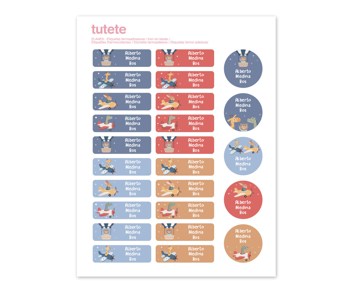 25 Etichette Termoadesive Planes