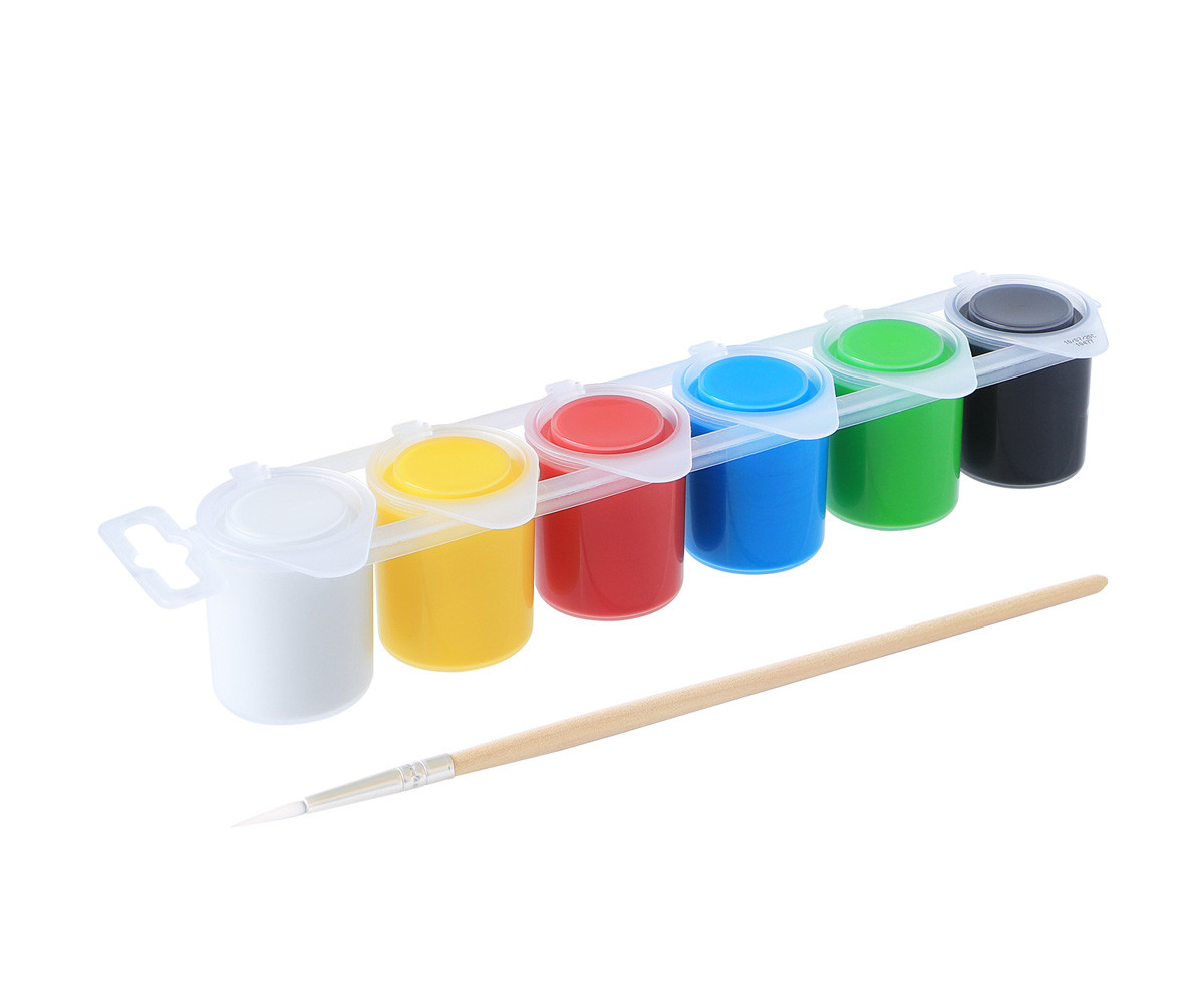 6 Vasetti Tempera Colori Primari 25 ml