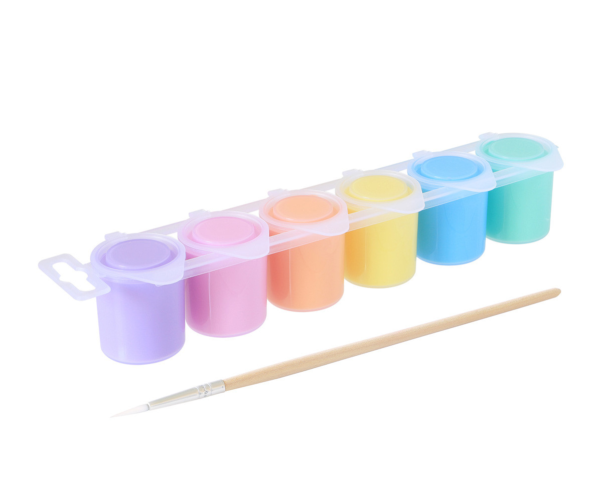 6 Botes de Témperas Pastel 25ml