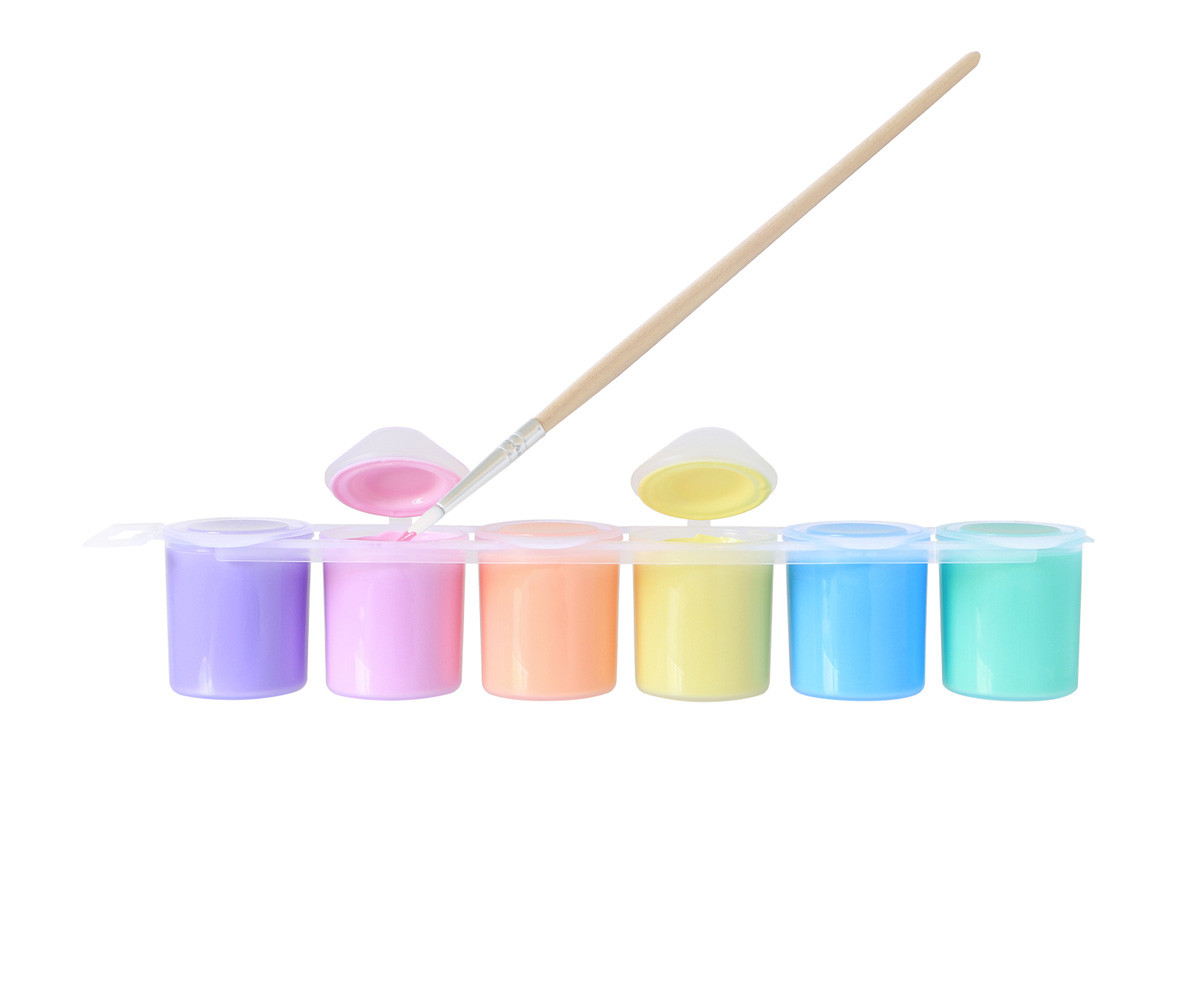 6 Botes de Témperas Pastel 25ml
