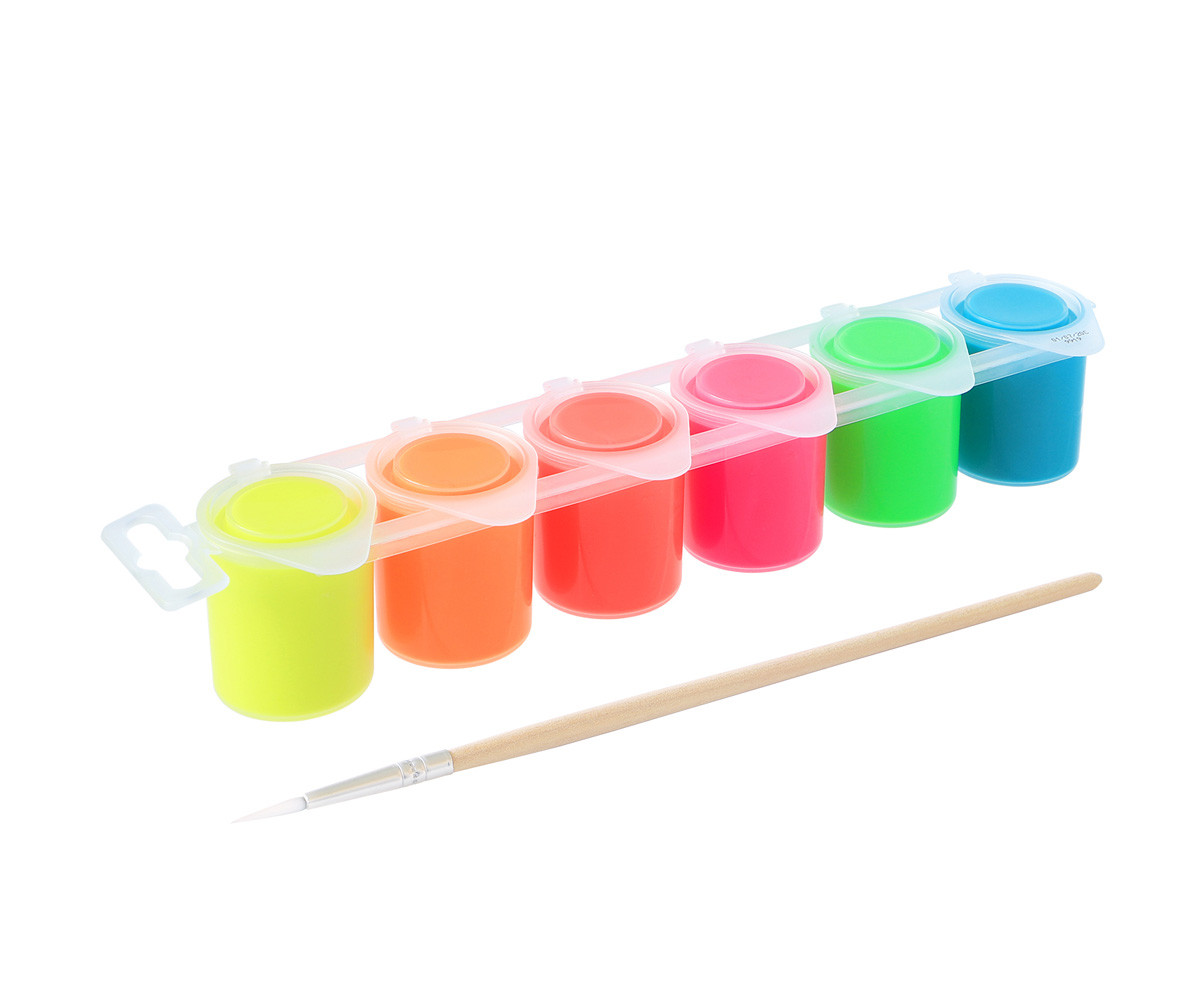 6 Botes de Témperas Neon 25ml