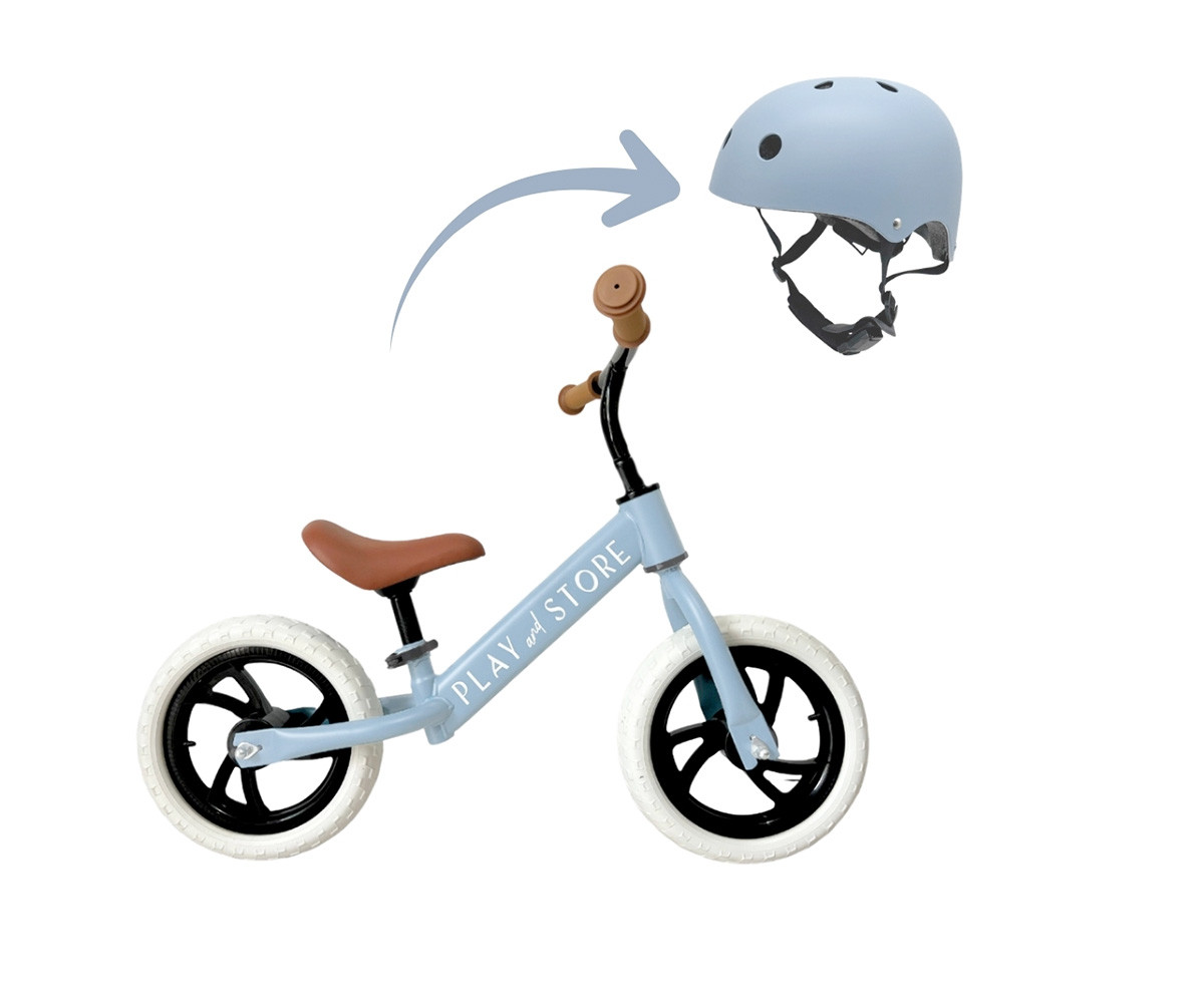 Bicicleta Equilibrio Premium + Casco Light Blue