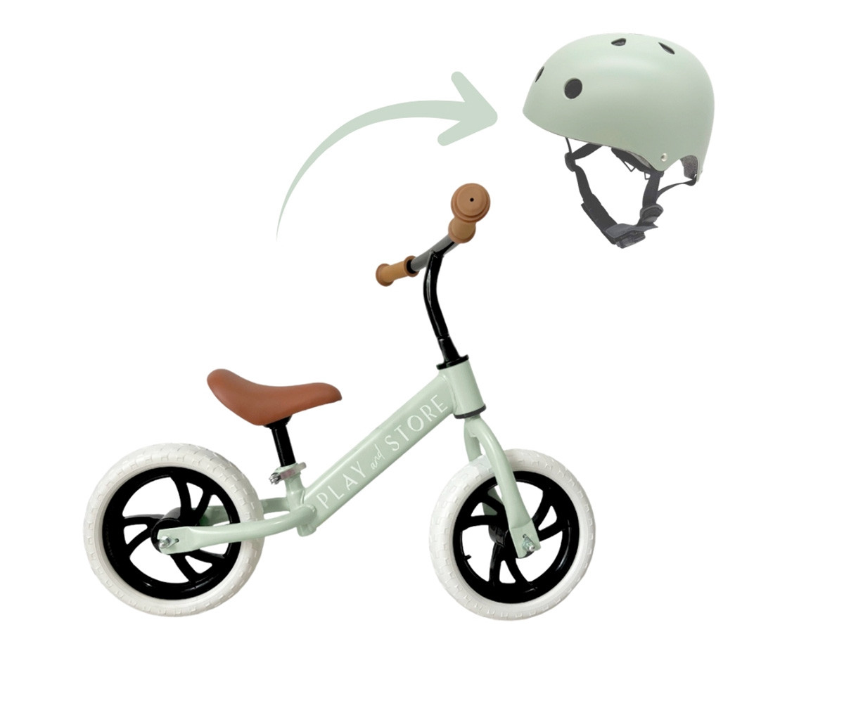 Bicicleta Equilibrio Premium + Casco Light Green