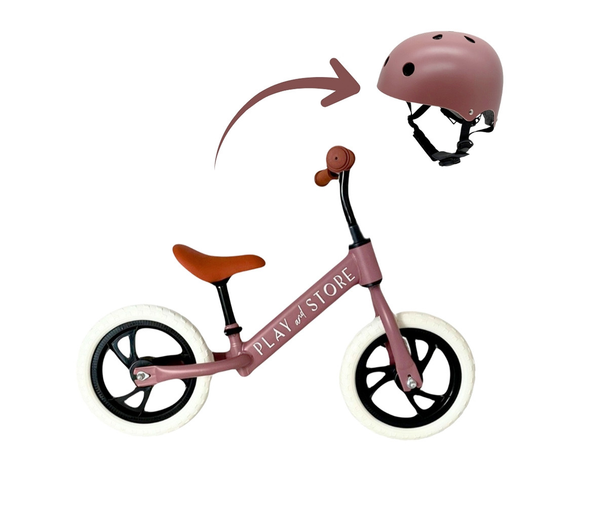 Bicicleta Equilibrio Premium + Casco Cherry