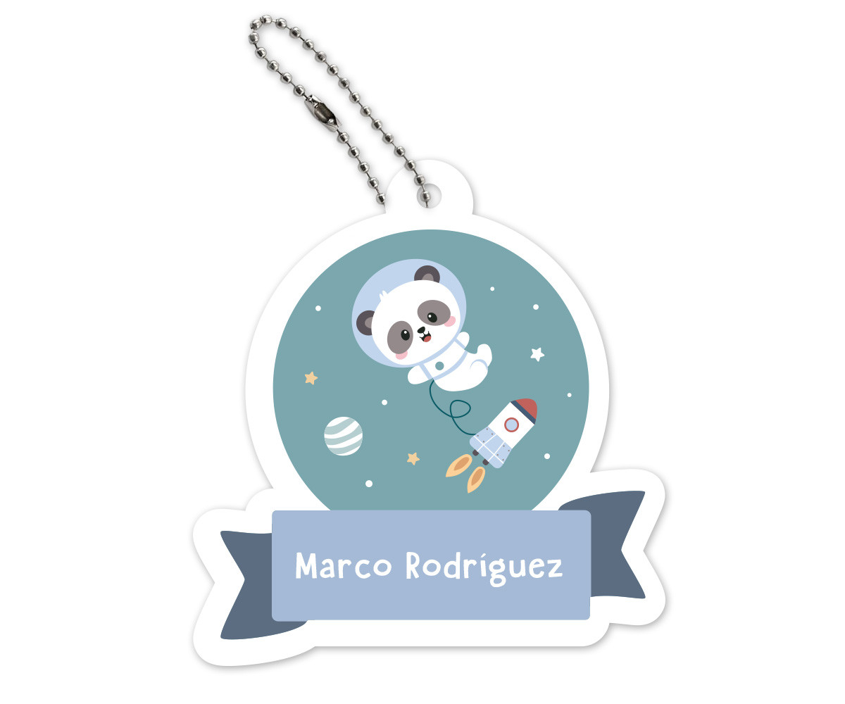 Llavero Mochila Pandas in Space