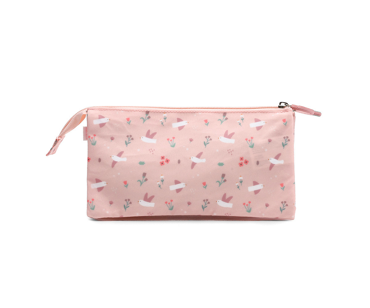 Trousse à 3 Compartiments Blossom Birds Personnalisable
