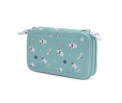 Trousse Plumier Double Pandas in Space