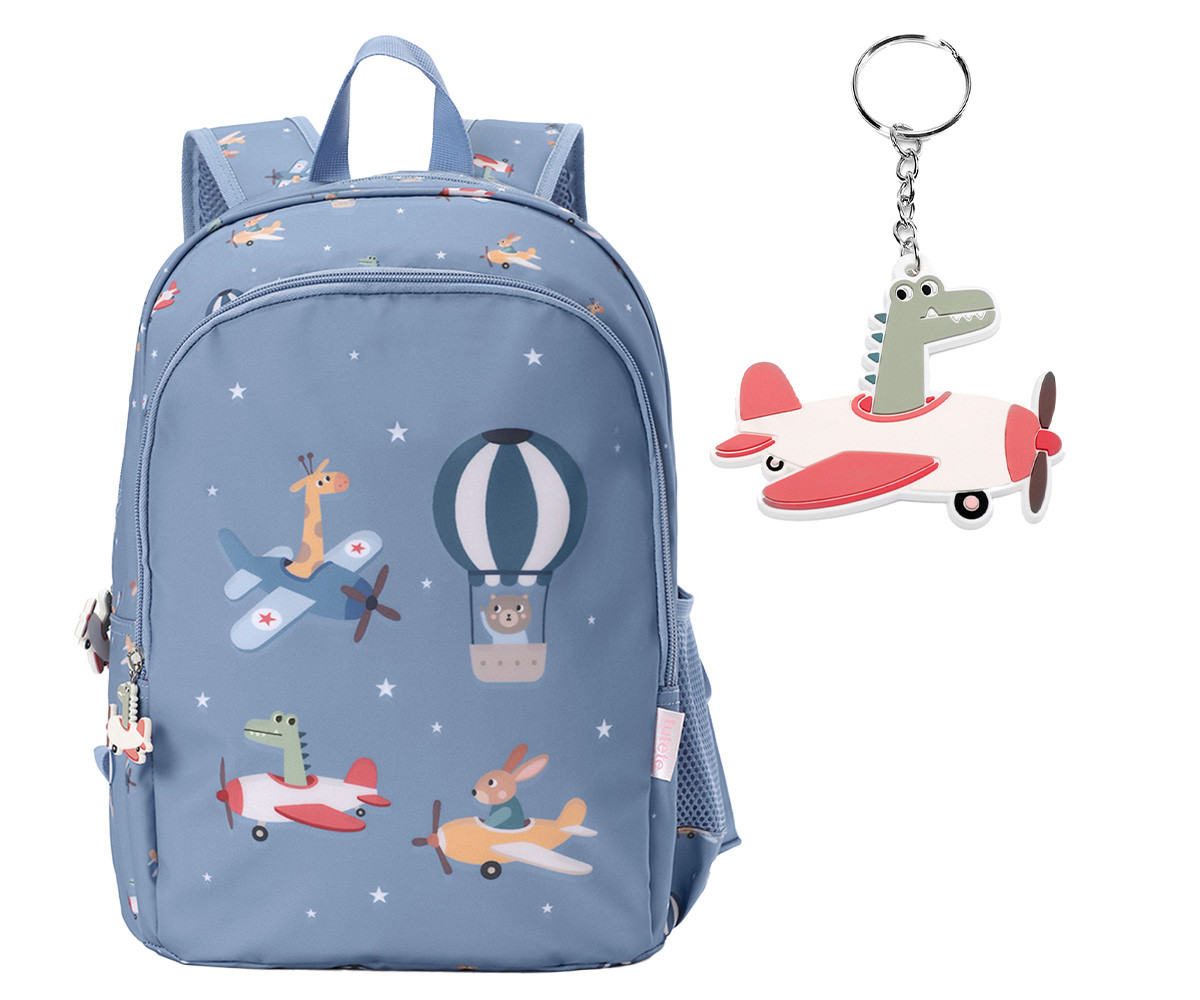Mochila Mediana Planes + Llavero Personalizable