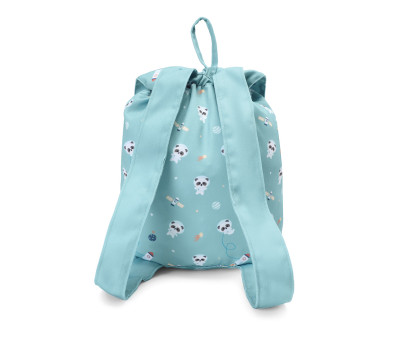Mochila Tela Pequeña Pandas in Space Personalizable