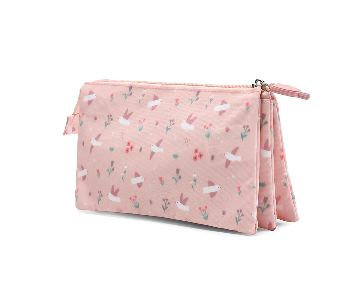 Trousse à 3 Compartiments Blossom Birds Personnalisable