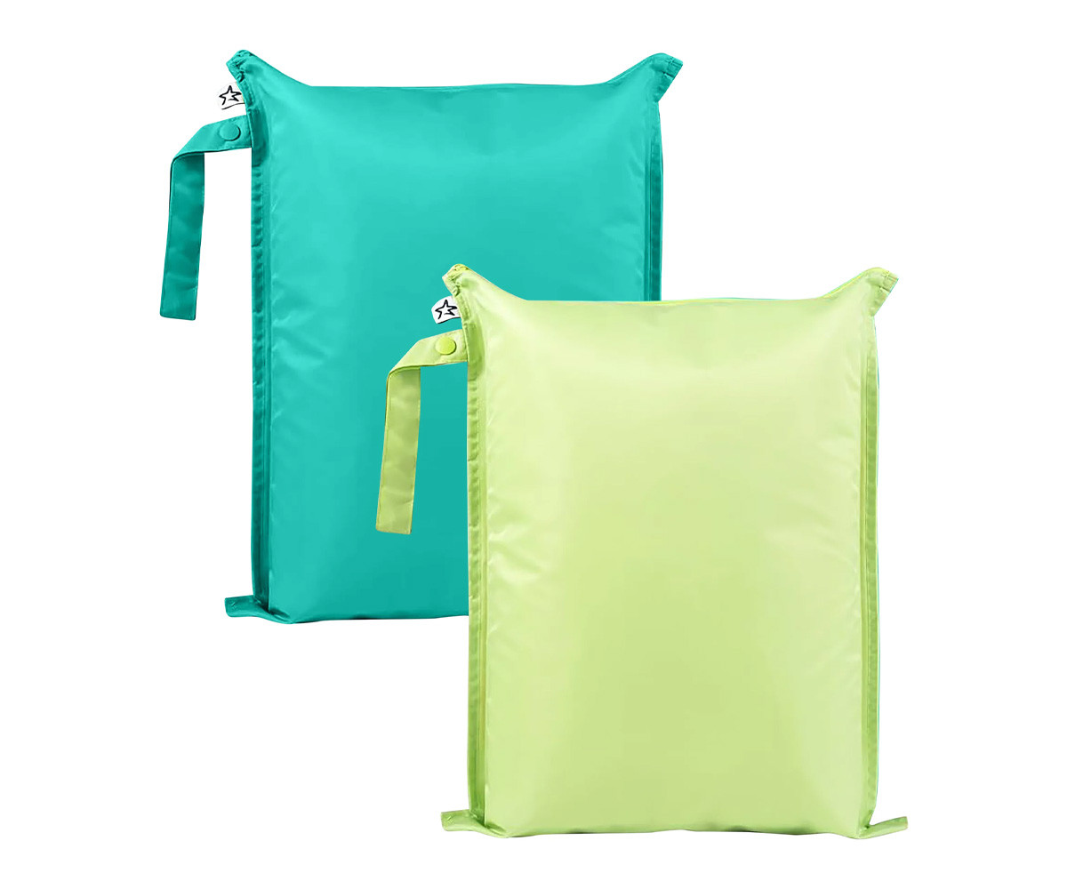 Pack 2 Bolsa Impermeables Verde Neón Esmeralda