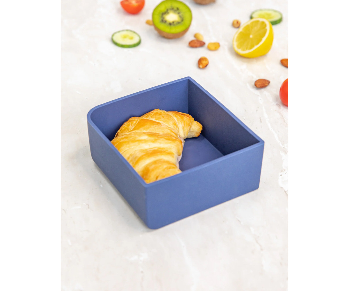 Vassoio in Silicone per Lunch Box Feast Square Navy