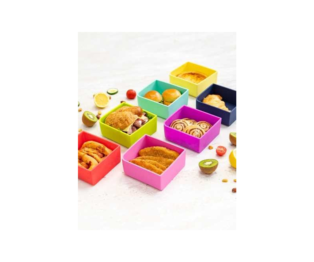 Vassoio in Silicone per Lunch Box Feast Square Navy