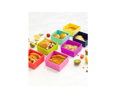 Vassoio in Silicone per Lunch Box Feast Square Navy