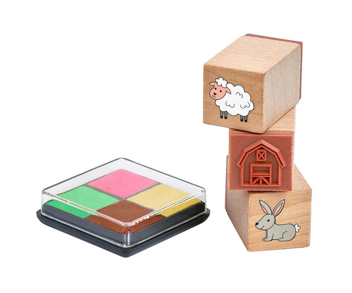 Tampones De Madera Animales Granja