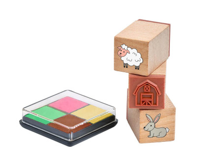 Tampones De Madera Animales Granja