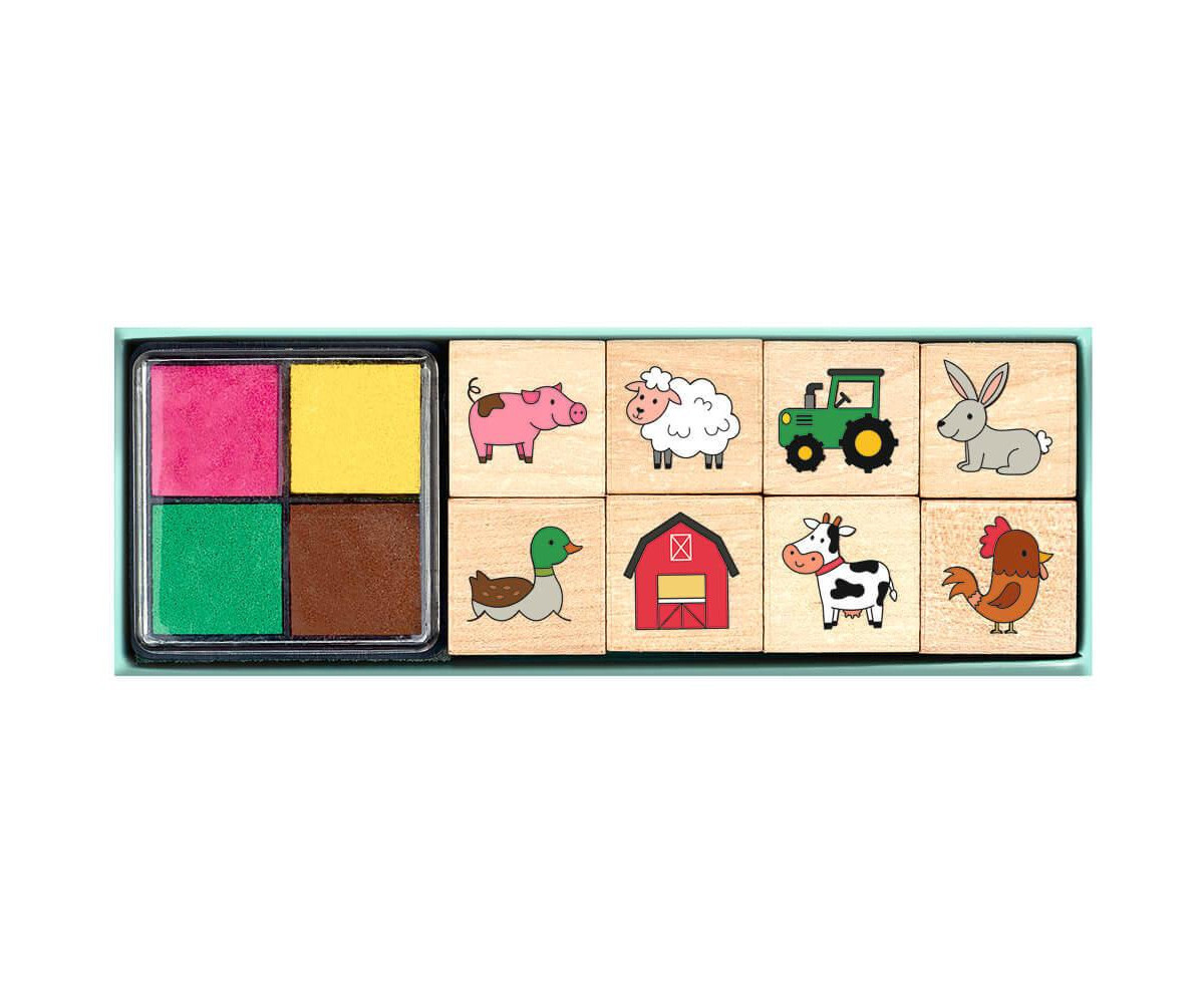 Tampones De Madera Animales Granja