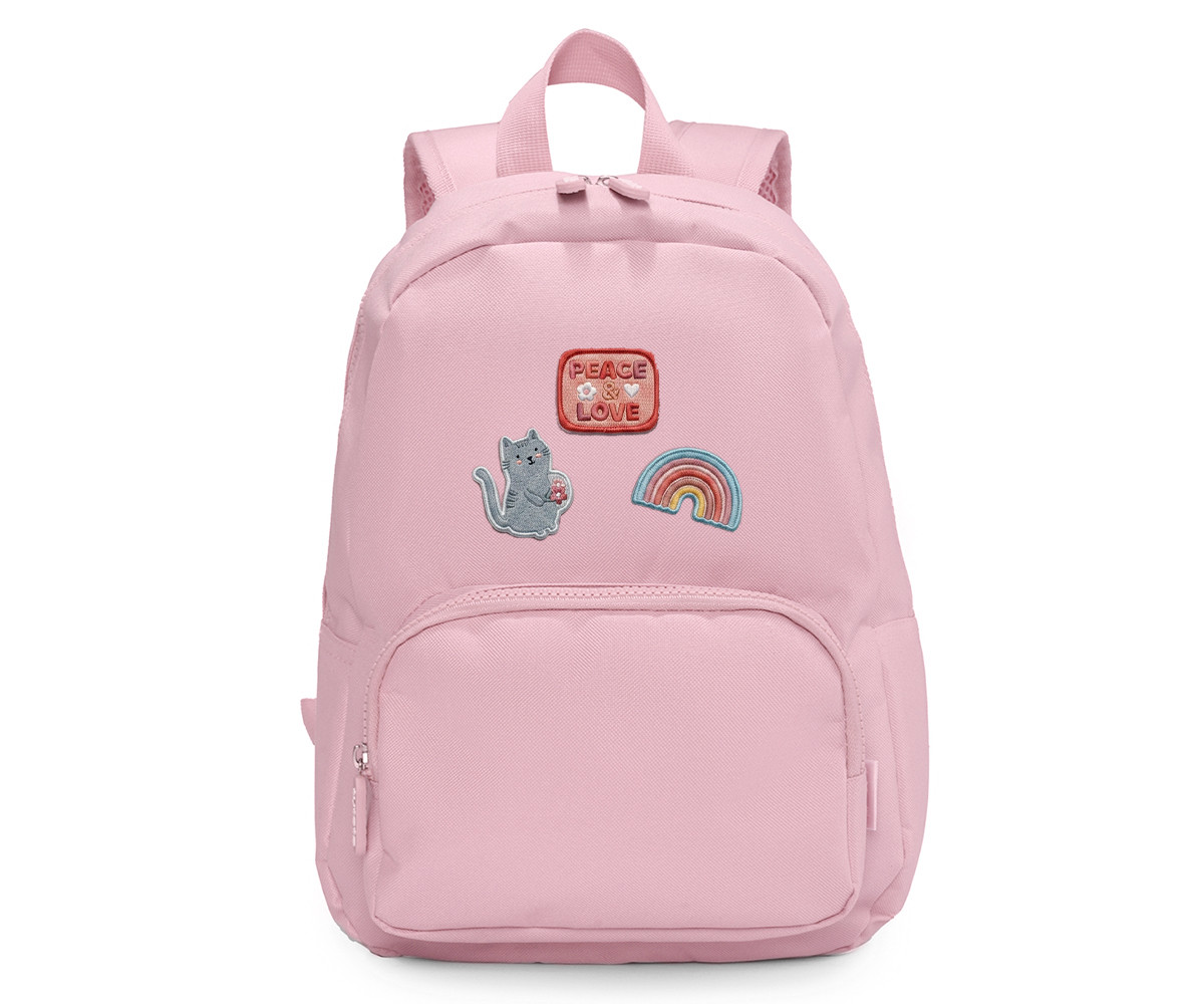 Mochila Solid Color Pink + 6 Parches Autoadhesivos Fantasy