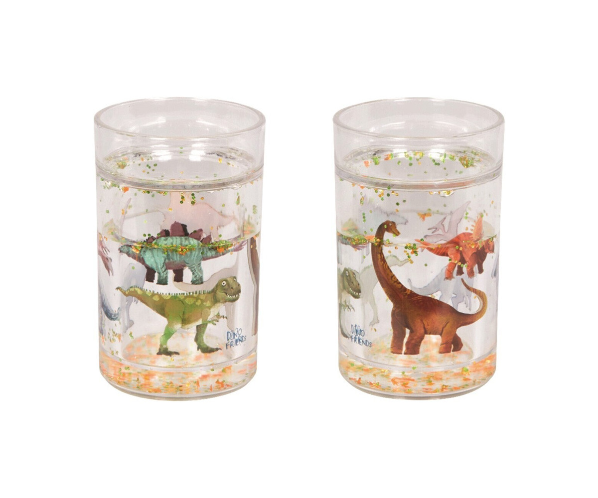 Bicchiere Glitterato Dino Friends