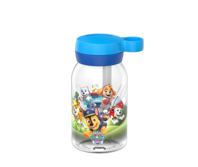 Botella de Plástico con Pajita Campus 450ml Paw Patrol Pups