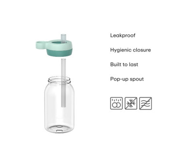 Botella de Plástico con Pajita Campus 450ml Unicorn Glow