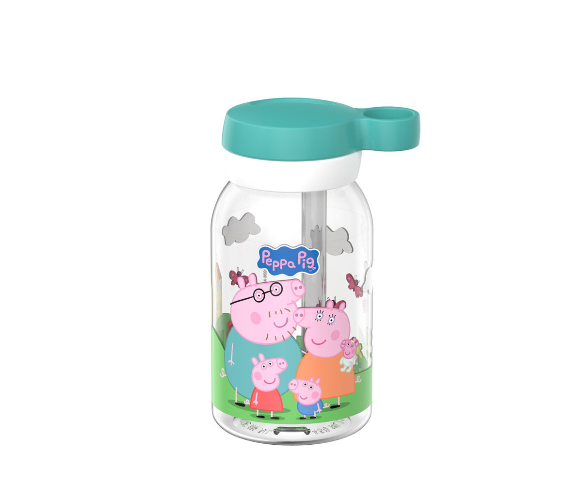 Botella de Plástico con Pajita Campus 450ml Peppa Pig