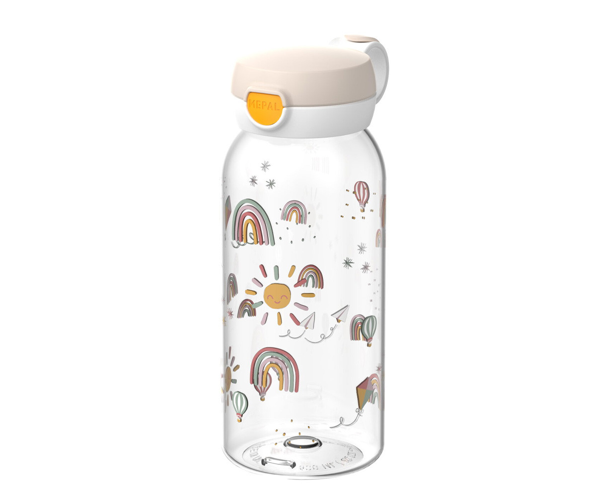 Botella Plástico con Tapón Abatible Campus 600ml Sunshine & Rainbow
