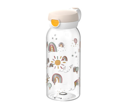 Botella Plástico con Tapón Abatible Campus 600ml Sunshine & Rainbow