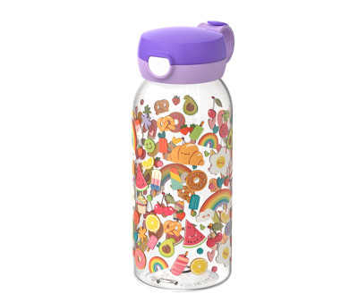 Botella Plástico con Tapón Abatible Campus 600ml Food Fest