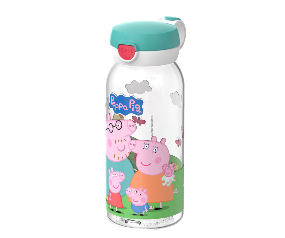 Botella Plástico con Tapón Abatible Campus 600ml Peppa Pig