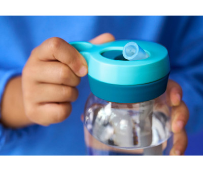 Botella de Plástico con Pajita Campus 450ml Cool Blue