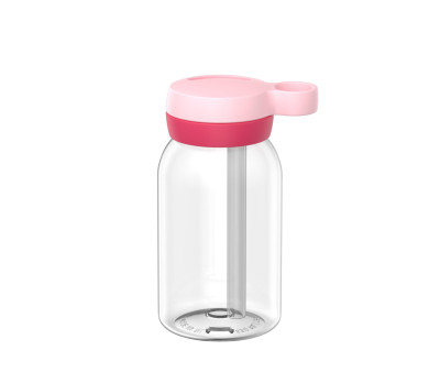 Botella de Plástico con Pajita Campus 450ml Cool Pink