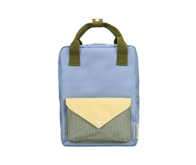 Mochila Escolar Mediana Personalizable Envelope Cloud Blue