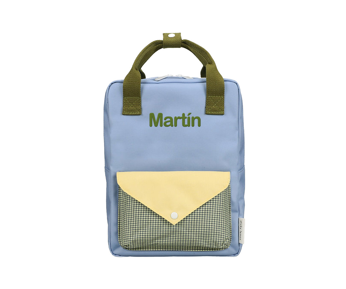 Mochila Escolar Mediana Personalizable Envelope Cloud Blue