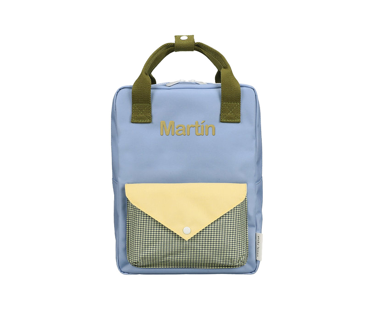 Mochila Escolar Mediana Personalizable Envelope Cloud Blue