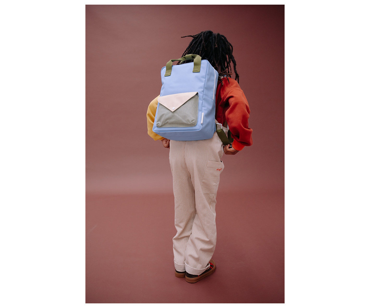 Mochila Escolar Mediana Personalizable Envelope Cloud Blue