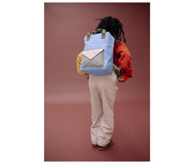 Mochila Escolar Mediana Personalizable Envelope Cloud Blue
