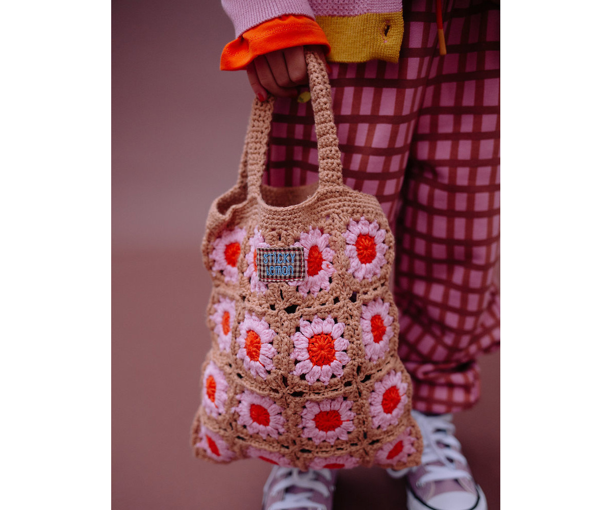 Bolso de Crochet Lemon Tree Flower Capmfire Orange