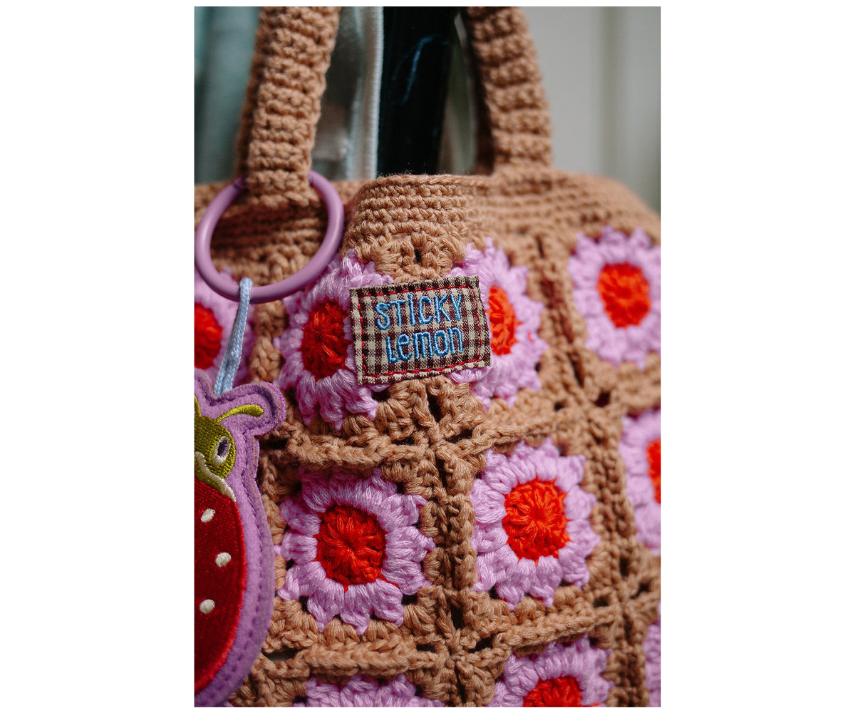 Bolso de Crochet Lemon Tree Flower Capmfire Orange