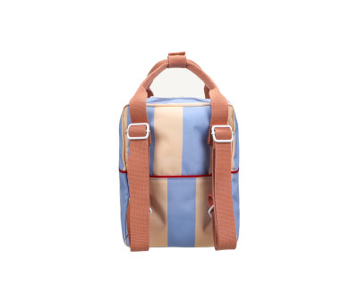 Mochila Pequeña Personalizable Stripes Cloud Blue + Twiggy Beige